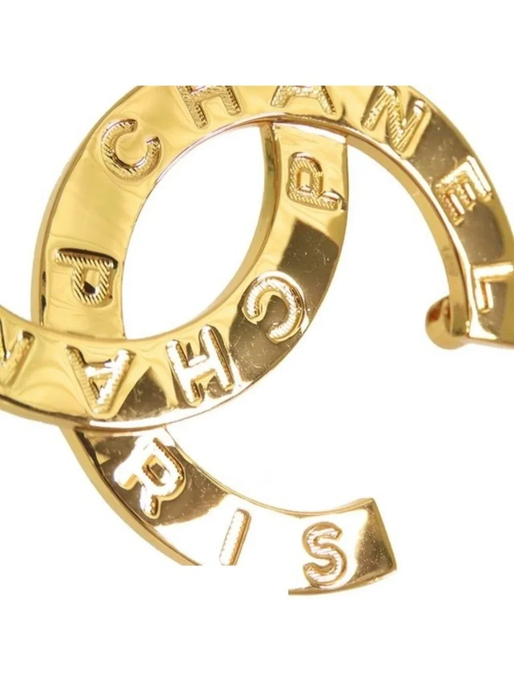 Chanel CC Logo Pin Brooch Gold Metal